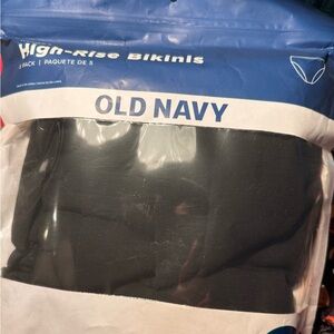 Old Navy Women's High-Rise Bikini 5-Pack - All Black